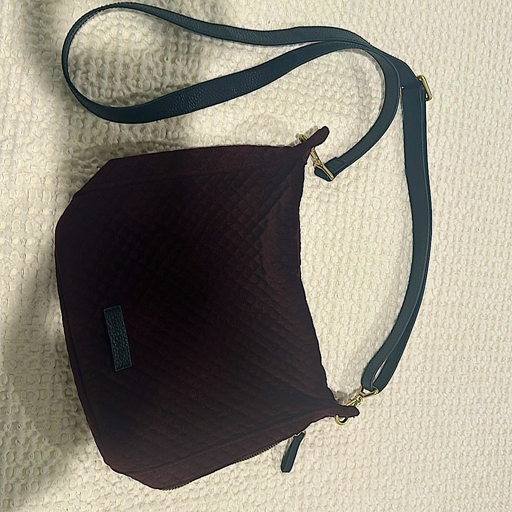 Vera Bradley wind colored, crushed velvet, crossbody. No tags but new.